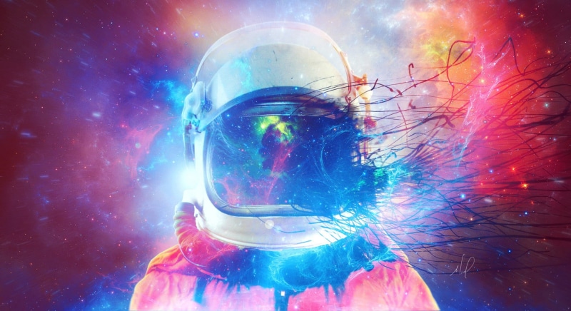sky, digital composite, illustration, illuminated, protective Mask - Workwear, virtual Reality Simulator, nature, lens flare, cyberspace, spacesuit, one Person