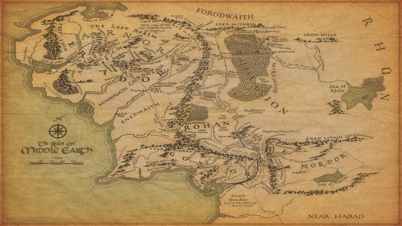middle earth, the lord of rings, 1920x1080, digital art, map, middle, earth, 1080P, lotr