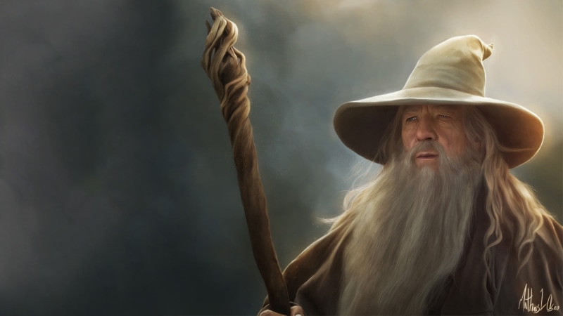 contemplation, copy space, lord, headshot, adult, 1080P, hairstyle, wizard, portrait, hat, long hair, clothing, women, nature, cowboy, one person, movies