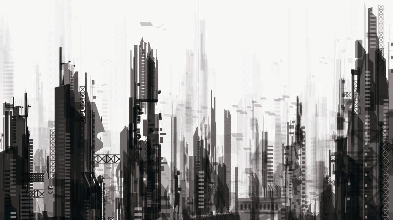 architecture, built structure, tall - high, futuristic, digital art, skyscraper, nature, urban skyline, office, building, office building exterior