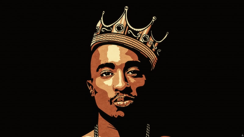 Photoshop, Adobe Illustrator, 2Pac, 4K, fan art, music, vector, digital art, minimalism