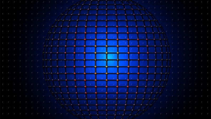 network, abstract art, symmetry, digital art, 4K, blue, pattern, illustration, point, texture, 3d, energy, line, light, circle, sphere