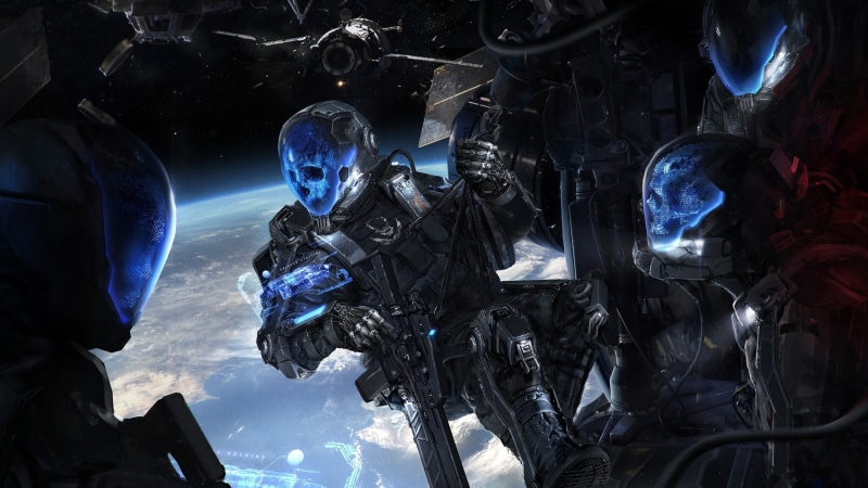 glowing, 2K, blue, human representation, astronauts, people, cyborg, no people, creativity, art and craft, lighting equipment, sculpture, indoors, low angle view