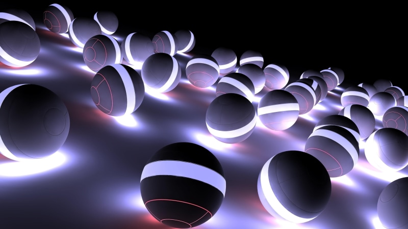 abstraction, night, illuminated, 3d, design, purple, pattern, graphic design, shape, large group of objects, circle, black background, 4K, sphere, studio shot