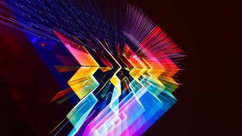 digital art, graphics, light, special effects, line, 3d, symmetry, rainbow colors, artistic, graphic design, artwork, laser, colorful, 4K