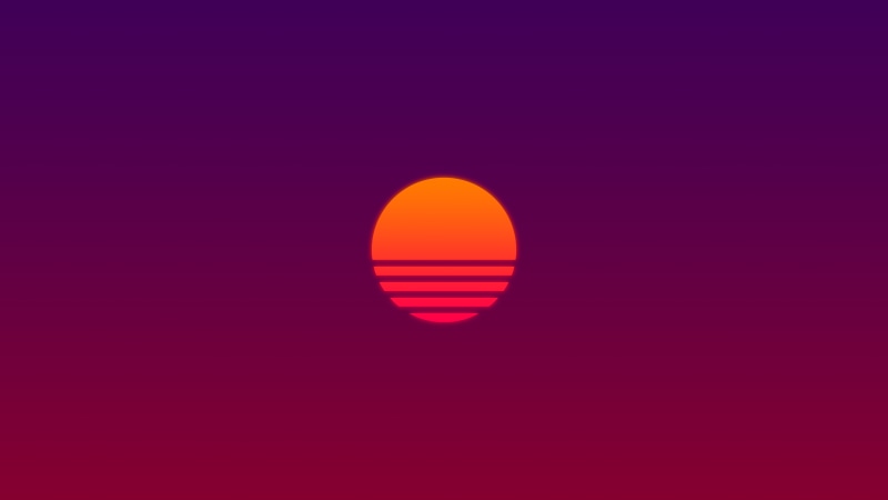 minimalism, 8K, artwork, illustration, digital art, vaporwave, Retrowave, simple background, Sun, simple, synthwave