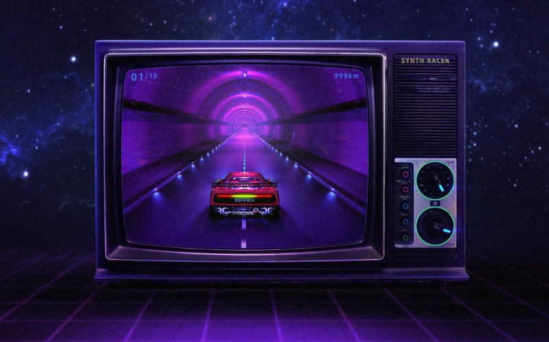 Sintav, Illustration, Synth, Retrowave, Style, Background, New Retro Wave, Ferrari, 80s, 80s, Neon, Music, Synthwave, Outrun, Futuresynth, 1080P, Retrouve