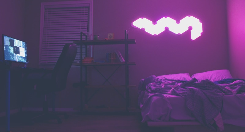 4K, outrun, lighting equipment, neon, furniture, techno, chair, pillow, 80s, synthwave, heart shape, electric lamp, window, architecture, built structure