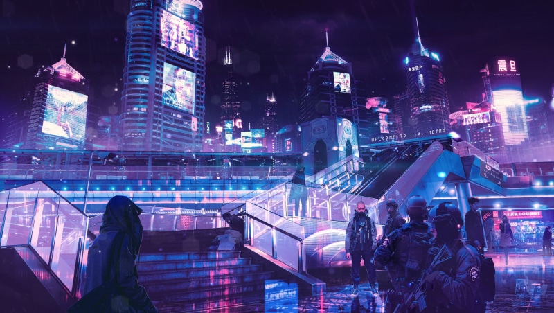 cyberpunk, neon, 1080P, rain, OutRun