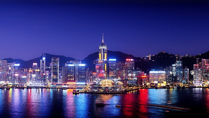 building, modern, city lights, landscape, illuminated, travel destinations, buildings, downtown district, architecture, urban skyline, 720P, Hong Kong