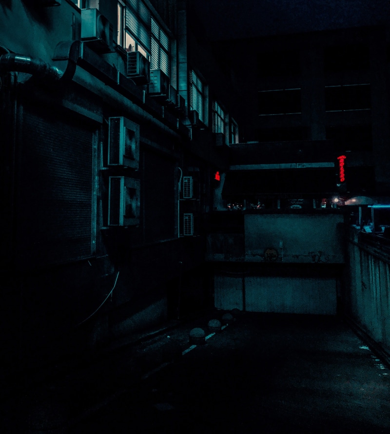 evening, old-fashioned, city, architecture, dark, sign, outrunvisual, old, horror, sullen, vaporwaveaesthetic, modern, abandoned, window, retro Styled