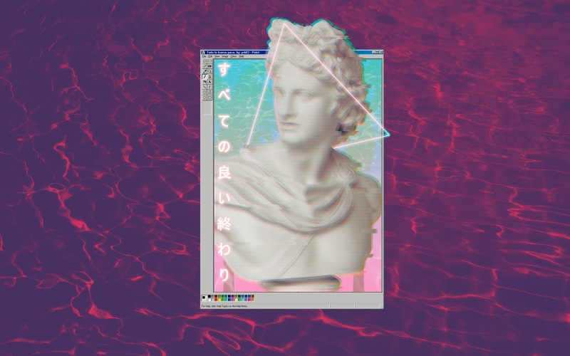 vaporwave, statue, 1080P