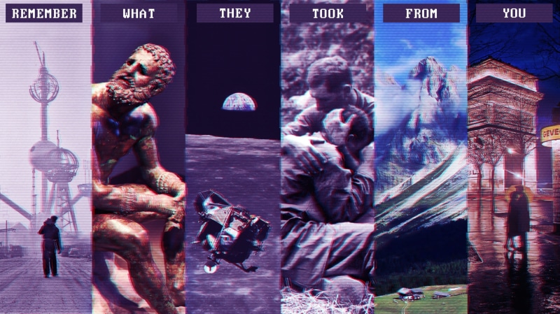 2K, Europe, vaporwave, fashwave, glitch art, statue, nature, Moon