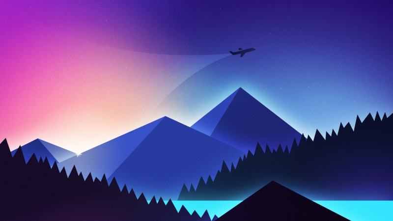 airplane, minimal, pyramid mountain, flying, minimalist, digital art, 4K, minimalism, mountain, minimal art, minimal landscape