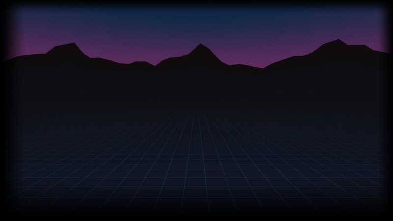 tranquil scene, dusk, sky, vaporwave, mountain range, outdoors, no people, pattern, silhouette, beauty in nature, backgrounds, mountains, architecture