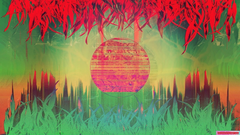 pattern, tree, day, vaporwave, digital composite, painting, plant, green color, nature, glitch art, abstract, art and craft, lake, creativity, outdoors