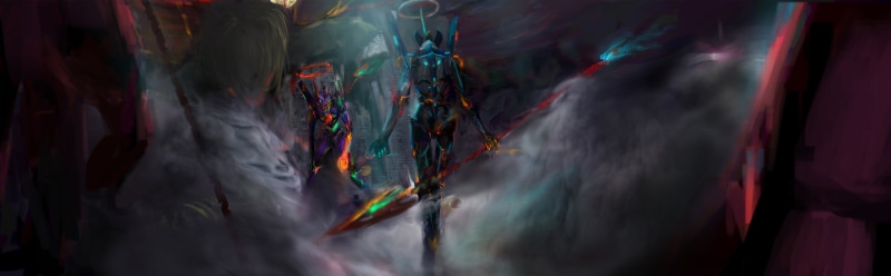 EVA Unit 01, studio shot, panoramic, business, nature, scenics - nature, rock climbing, beauty in nature, 8K, Neon Genesis Evangelion, Eva Unit 06, application
