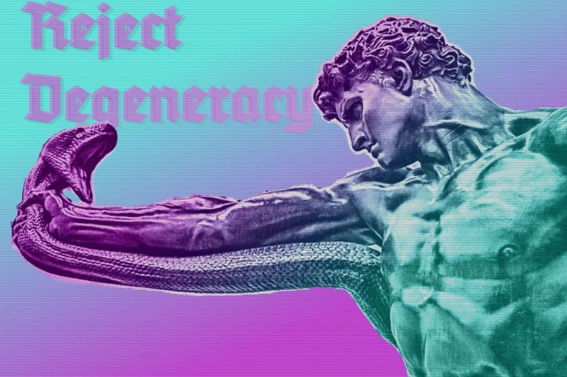 fashwave, glitch art, biceps, vaporwave, snake, Europe, 720P