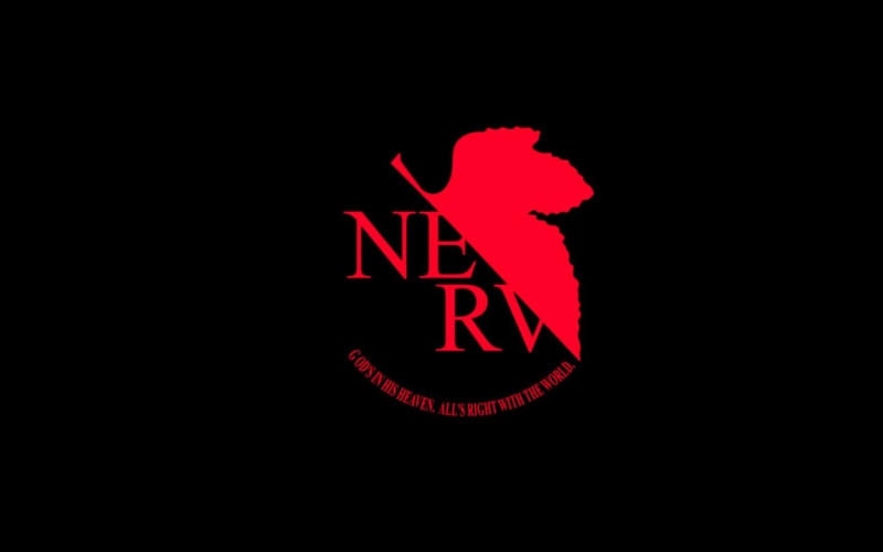 Neon Genesis Evangelion, illuminated, black background, studio shot, western script, anime, night, close-up, indoors, no people, 720P, dark, low angle view