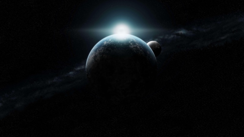 darkness, sky, outer space, earth, moon, planet, sunlight, astronomical object, universe, atmosphere of earth, space, 8K, star, 8k, 8k uhd, night