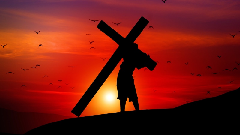 dusk, 4K, jesus, faith, silhouette, christianity, christian, christ, red sky, god, cross, bible, sunset, afterglow, religion, crucifixion, atmosphere
