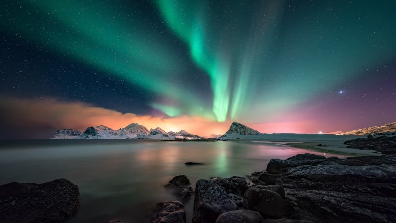 lofoten, polar lights, arctic, night, 1080P, northern lights, europe, landscape, norway, night sky, aurora borealis