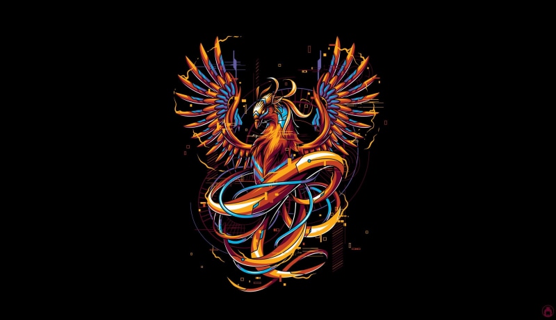 Background, Illustration, Aanimal, Phoenix, Art, bird, Fantasy, Angga Tantama, Vector, 2K, Minimalism