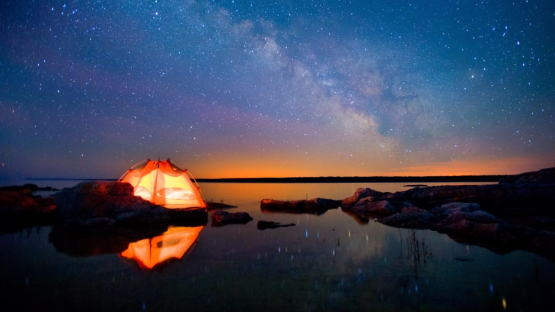 tent, starry, night sky, 4K, phenomenon, milky way, idyllic, rock, night, rock - object, reflection, solid, tranquil scene, star - space, camping, starry night