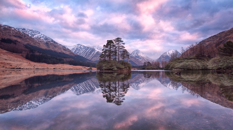 body, Scotland, Buachaille Etive Mor, Urr, Lochan, mountain, body of water, green, scenics, 5K, lake, Buachaille Etive Beag, water, sky, sunset, beauty In Nature