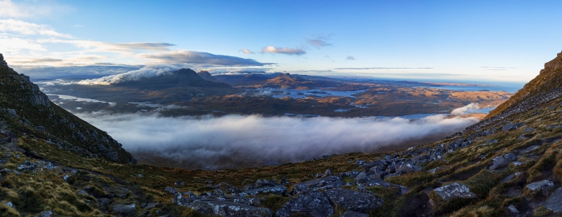 Temperature inversion, Sgurr, beauty In Nature, winter, fog, North West Highlands, clouds, sunset, scenics, outdoors, mountain Peak, Stac Pollaidh, Fiddler