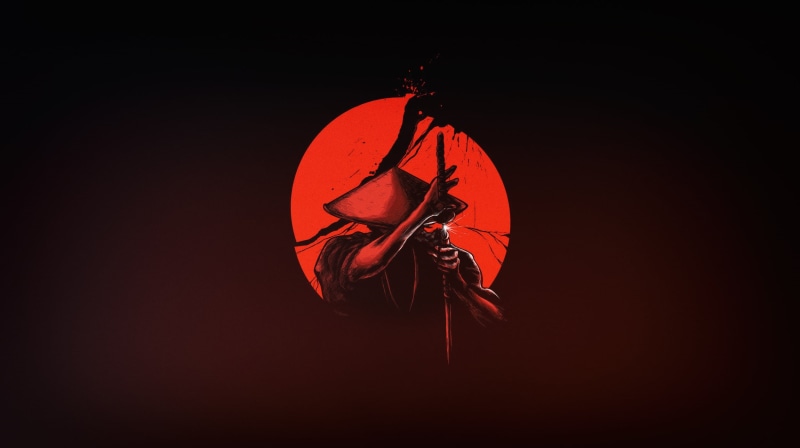 Minimalism, Art, Sword, The sun, Samurai, Katana, Japan, 1080P, Warrior