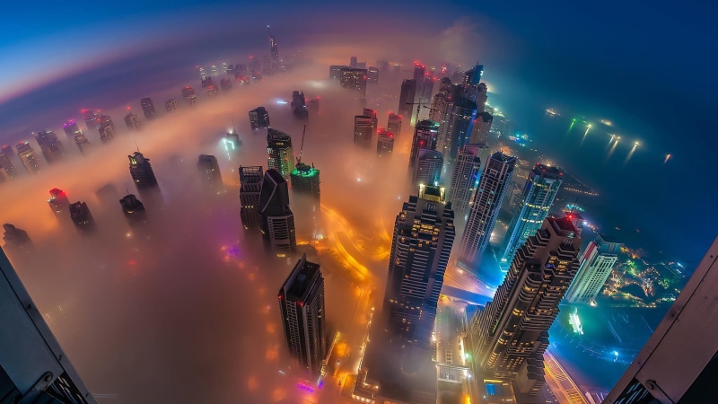 cityscape, 1080P, office Building, downtown District, United Arab Emirates, built Structure, town, urban Scene, office building exterior, speed, modern