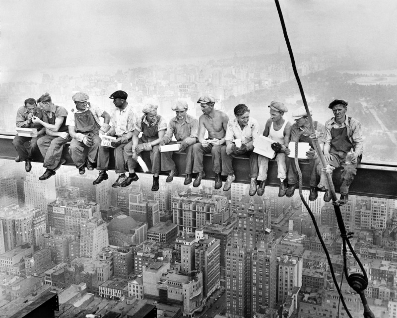 group of people, day, women, cityscape, casual clothing, men, skyscraper, high view, crowd, adult, building, full length, history, standing, architecture