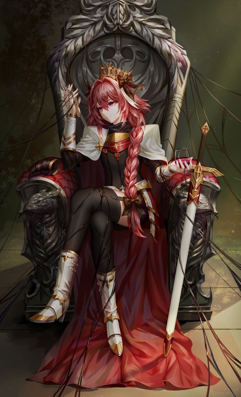 performance, adult, sword, mask - disguise, 1080P, carnival - celebration event, chair, mask, costume, Fate Series, Rider of Black, full length