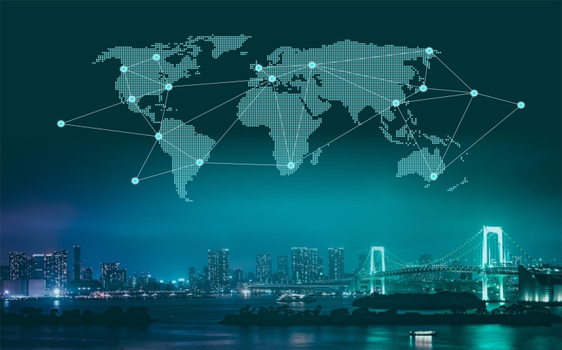 earth, global, skyline, building exterior, australia, 2K, sky, globe, world, architecture, cable, connect, business, asia, europe, built structure, travel destinations