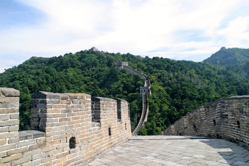 great wall, staircase, fort, great, brick, stone wall, nature, wall, tree, building exterior, military, travel, ancient history, built structure, architecture