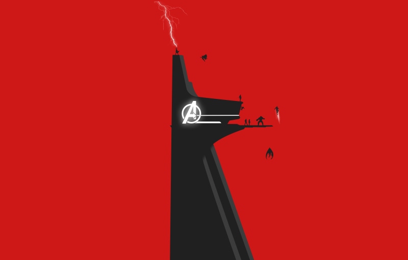 Minimal, Marvel Comics, Superheroes, 5K, Stark Tower, Avengers Tower, 5K