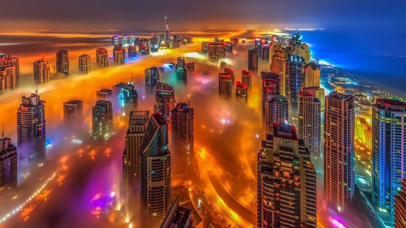 skyscraper, united arab emirates, dubai, cityscape, tourist attraction, tower block, skyline, daytime, light, landmark, city, metropolis, sky, dubai marina