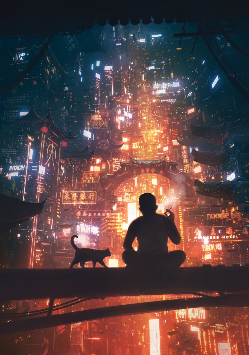 lifestyles, sitting, China, praying, nightlife, tourist, person, famous Place, silhouette, glowing, cigarettes, beside, asia, illuminated, temple - Building