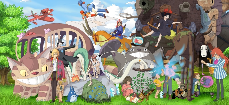 8K, Kikis Delivery Service, Porco Rosso, Nausicaa of the Valley of the Wind, Ponyo (Movie), anime, Studio Ghibli, Princess Mononoke, My Neighbor Totoro