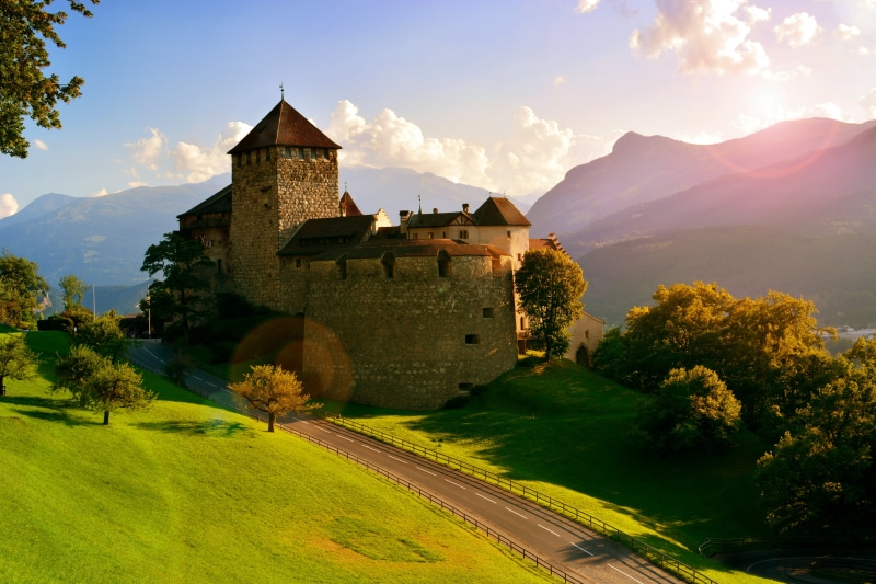 House, Color, concrete, famous Place, medieval, buildings, view, vaduz, Tower, Nature, architecture, fort, tourist, Photography, sky  Travel, Switzerland