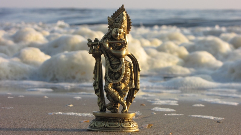 no people, sea, human representation, creativity, representation, 4K, outdoors, flute, beach, gold colored, good shepherd, deity, spirituality, art and craft