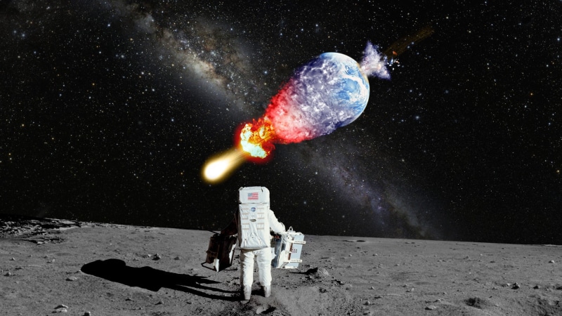 earth, 1080P, explosion, moon, stars, landing, milky, space, astronaut, hd, way, galaxy, nasa, planet