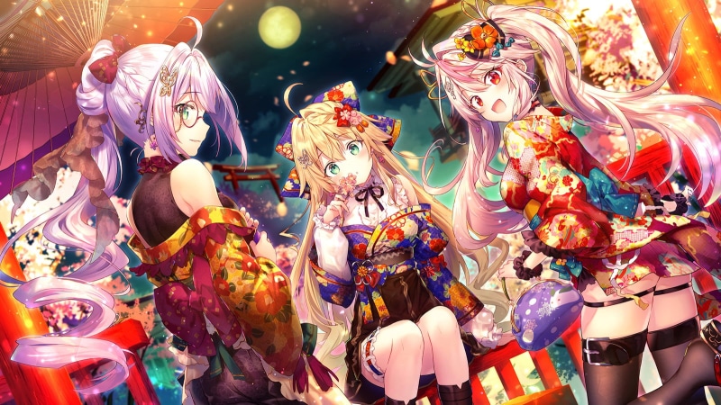 zettai ryouiki, 720P, twintails, umbrella, Japanese clothes, torii, long hair, ponytail, pink hair, anthropomorphism, thighs, yukata, grenville (azur lane)
