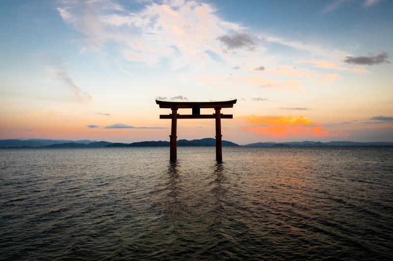 gate, landscape, the ocean, the sky, torii, 1080P, Japan
