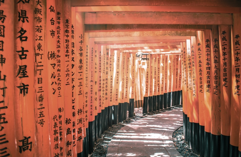 travel Destinations, kitsune, chinese Script, column, japanese Script, black, praying, city, pillar, asium, inari, kyoto City, japanese Culture