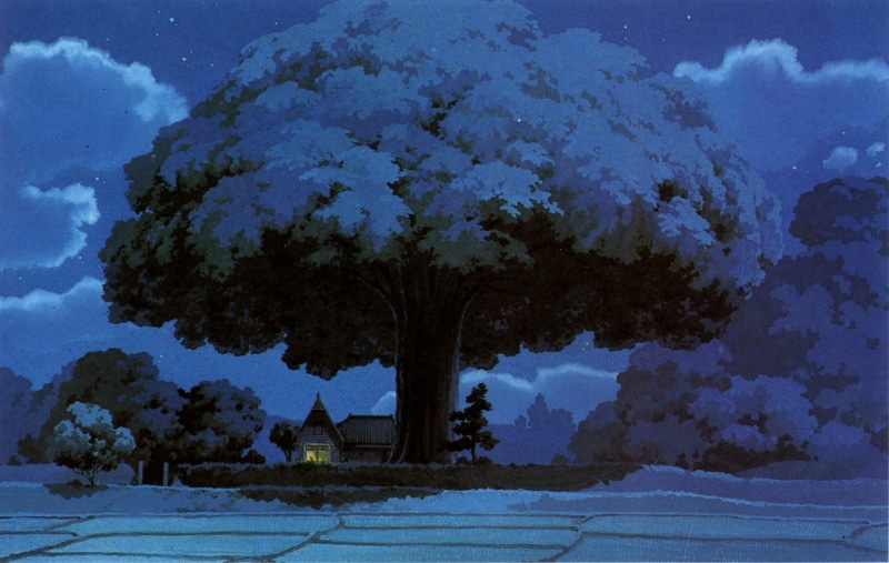 1080P, cold temperature, tree, land, no people, Studio Ghibli, field, trees, plant, near, sky, cloud - sky, scenics - nature, day, fantasy art, snow, tranquility