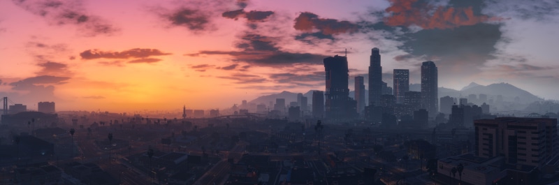 skyscraper, sunset, building Exterior, smog, sky, no people, urban Skyline, sunrise - Dawn, city Life, built Structure, twilight, blue, pollution, urban Scene