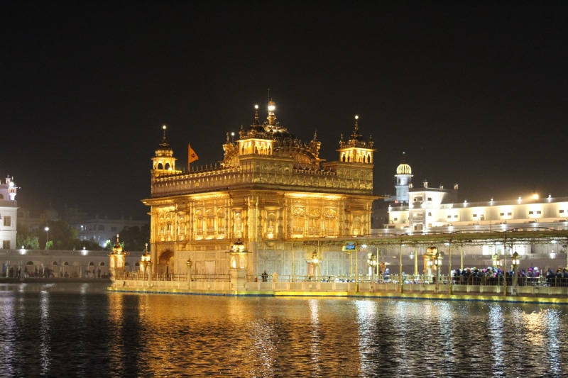 reflection, amritsar, night, river, outdoors, city, punjab, religion ...