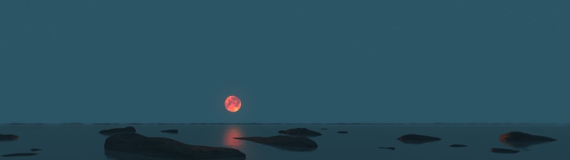 Moon, blue, horizon, no people, sky, travel, adventure, beauty In Nature, planetary Moon, digital art, copy space, environment, scenics - nature, sunset